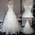 French lace and handmade flower on the neckline and beadings on the straps xinyuyuan wedding dress
